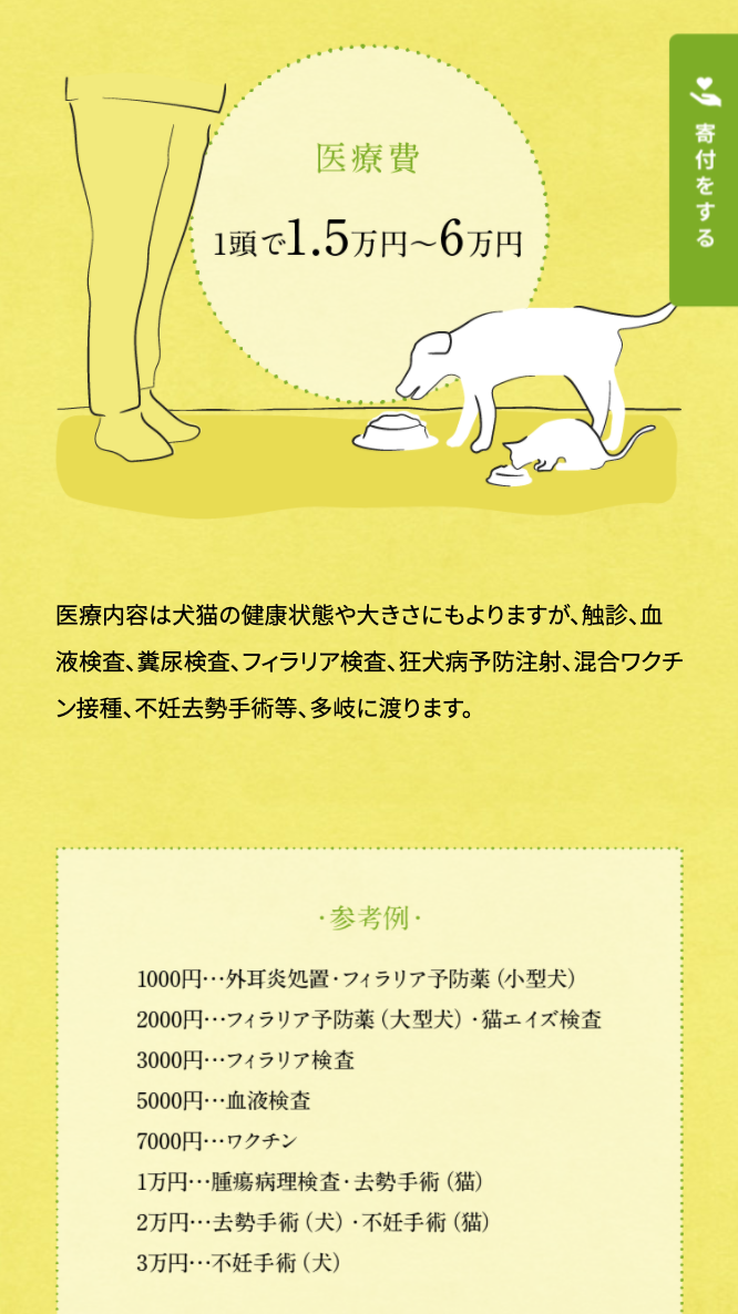 「アニドネ緊急支援基金」寄付サイトLP制作の制作物画像