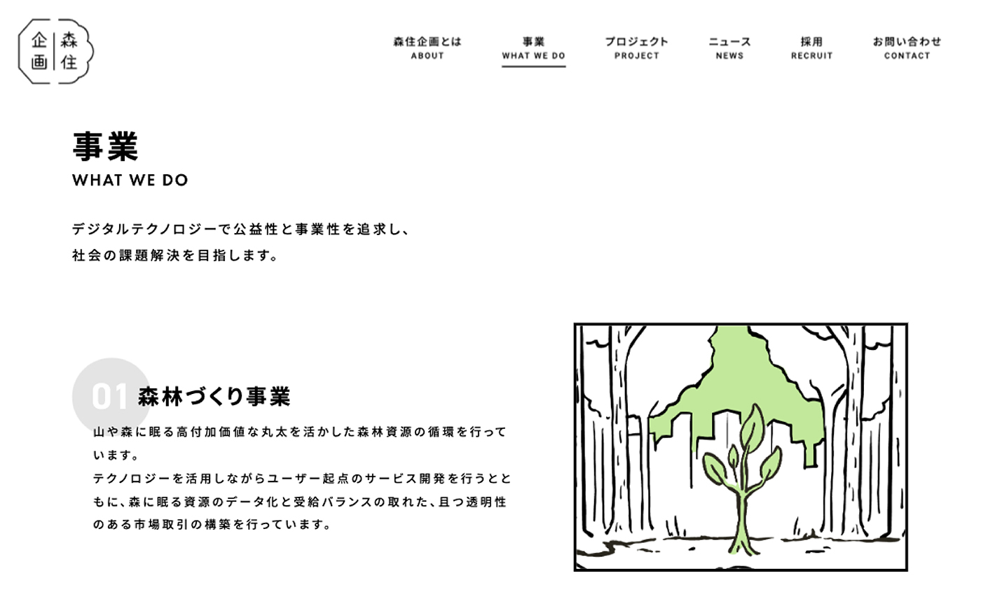 森住企画合同会社 Webサイト制作の制作物画像